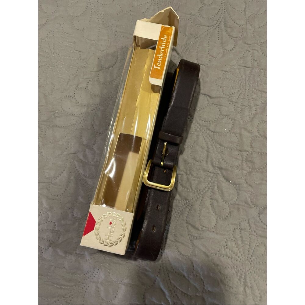 Hickok Tenderhide Brown Cow Hide Belt 38 With Box